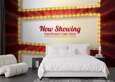 Gold frame retro comic design banner Wall mural