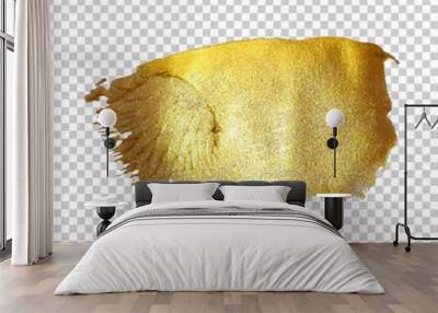 Hand drawing gold brush stroke Wall mural