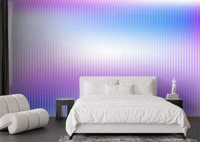 Abstract ribbed glass texture with color gradient.Ribble acrylic glass effect template background.Vertical line with gradient pattern background.Blurry bright backdrop for banner.Vector illustration Wall mural