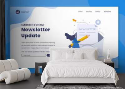 Newsletter message update on contact us website page Wall mural