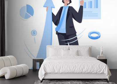 Profit business growth illustration design Wall mural