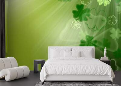 st. patrick's green abstract background Wall mural