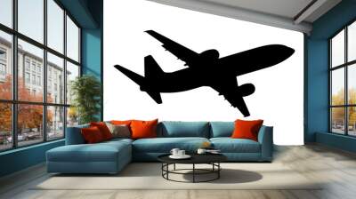 plane silhouette on a white background, vector illustration Wall mural