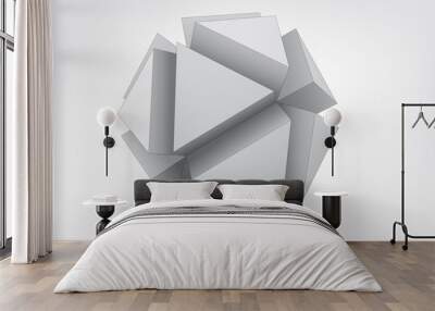 vector polyhedron with triangular extruded faces Wall mural