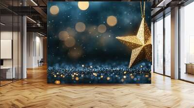 christmas card with stars Wall mural