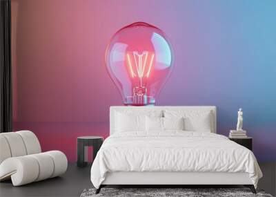 light bulb on pink background Wall mural