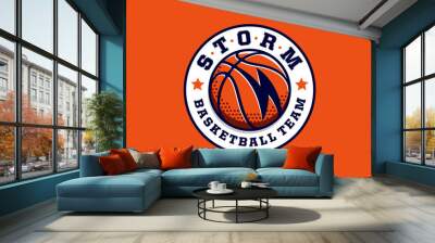 Modern professional basketball logo for sport team Wall mural