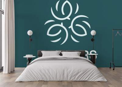 Modern professional logo flowers store in green theme Wall mural