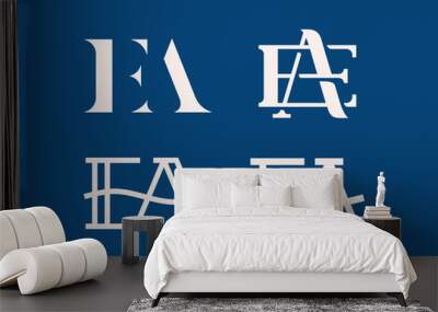 modern professional vector logo ea monogram in blue theme Wall mural