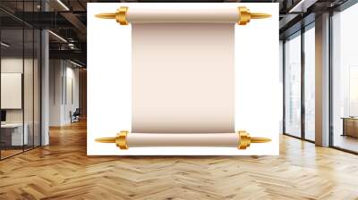 Double paper scroll with a golden handle, vector illustration Wall mural