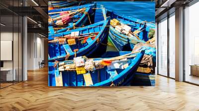 Blue fishing boats Wall mural