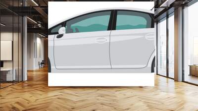 vector illustration of hybrid car isolated on white Wall mural