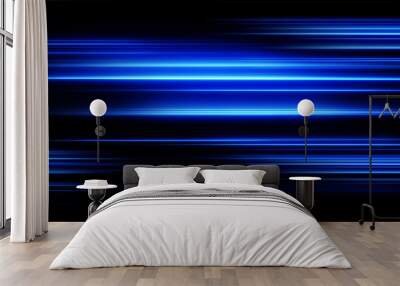 acceleration speed motion on night road. light and stripes moving fast over dark background. abstrac Wall mural