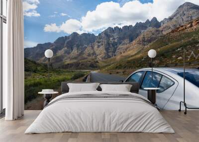 Scenic highway among rocky mountains at South Africa Wall mural