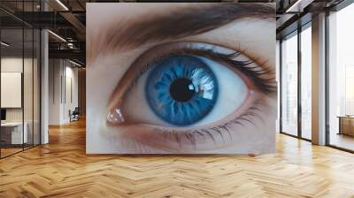 Beautiful blue eye with clear details Wall mural