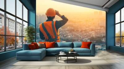 an engineer looking into building landscape Wall mural