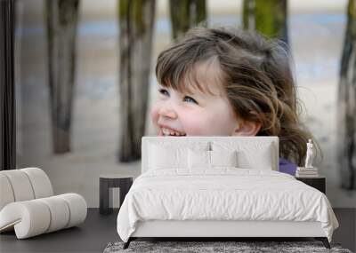 the happiness of a beach vacation Wall mural