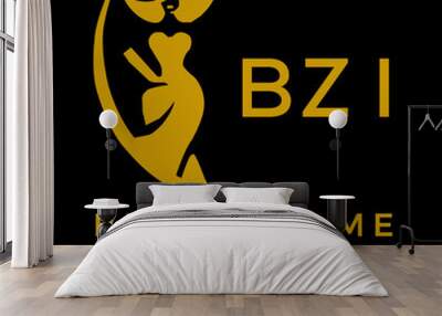 BZI fashion logo. BZI  Beauty fashion house. modeling dress jewelry. BZI fashion technology  Monogram logo design for entrepreneur and best business icon. 
 Wall mural