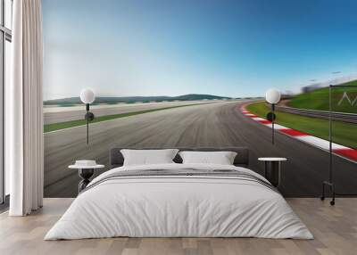 Curvy motion blurred race track. Wall mural