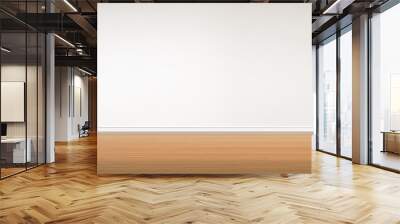 Empty wooden floor with white wall Wall mural