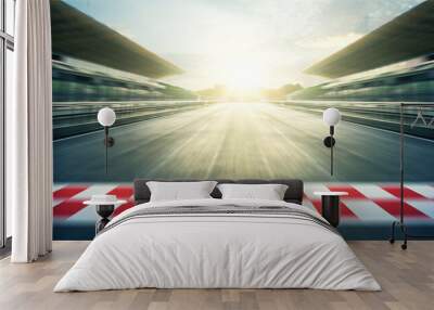 Evening circuit motion blur road Wall mural