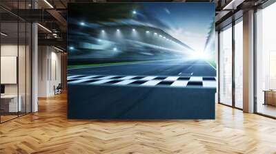 Night circuit motion blur road Wall mural