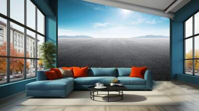 Panorama asphalt road and blue sky Wall mural