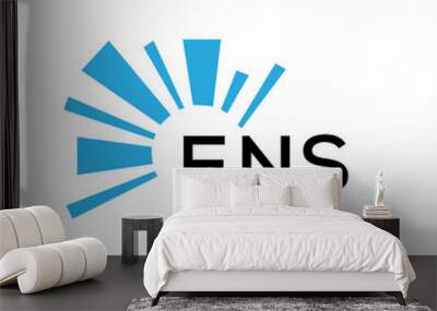 ENS letter logo. ENS blue image on white background and black letter. ENS technology  Monogram logo design for entrepreneur and business. ENS best icon.
 Wall mural