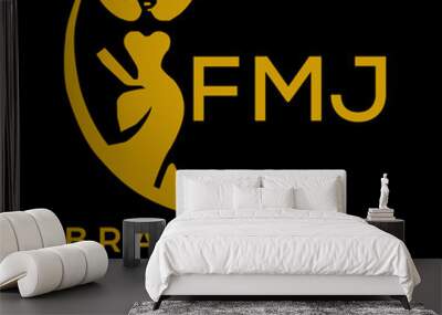 FMJ fashion logo. FMJ  Beauty fashion house. modeling dress jewelry. FMJ fashion technology  Monogram logo design for entrepreneur and best business icon. 
 Wall mural