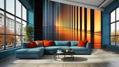 Modern Building Facade with Colorful Reflections Wall mural