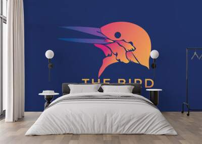 Modern bird logo design for business company Wall mural