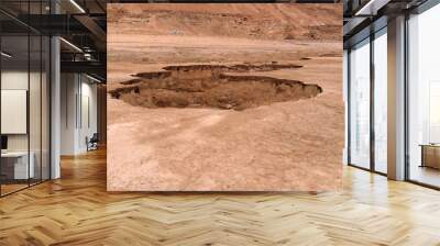 Sinkholes in dead sea aerial view Wall mural