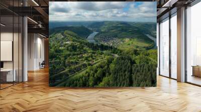 Wasserwege Transportwege Mosel Weingut - Stadt am Fluss Wall mural