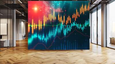 Abstract virtual colorful graph interface, HUD Wall mural