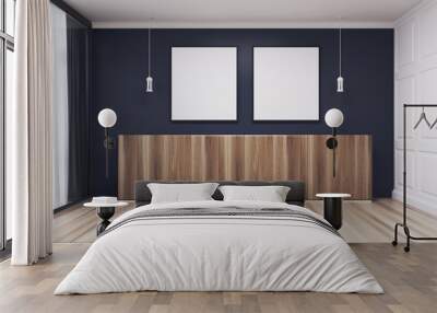 Blue room, two square posters Wall mural