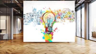 Bright idea and creative thinking Wall mural