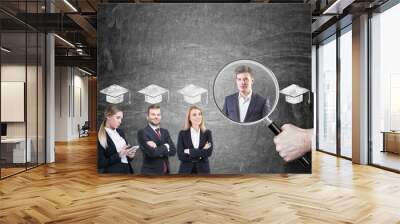 Business people being recruited by a corporation Wall mural