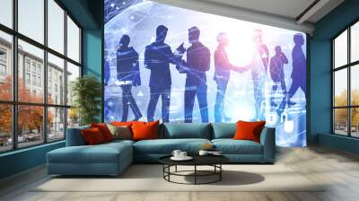 Business team, cyber security concept Wall mural