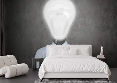 businessman lamp head Wall mural