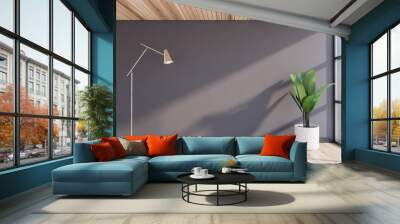 Empty gray living room with lamp Wall mural