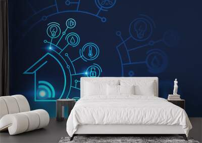 Futuristic smart home interface background Wall mural