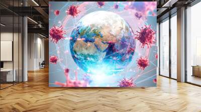 Global virus and disease spread, coronavirus Wall mural