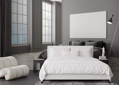 Gray bedroom corner, poster Wall mural