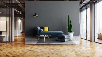 Gray living room with sofa and table Wall mural