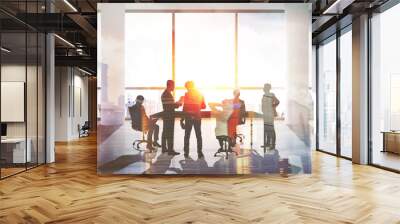 Group of people in suits at meeting Wall mural