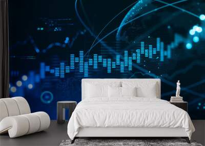 Growing digital graph interface, global market Wall mural