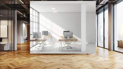 Interior of comfortable white office Wall mural