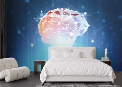 Light bulb brain immersive interface Wall mural