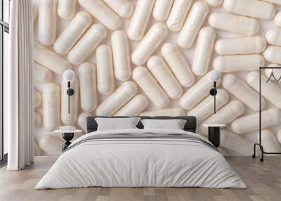 Medical background with white capsules Wall mural