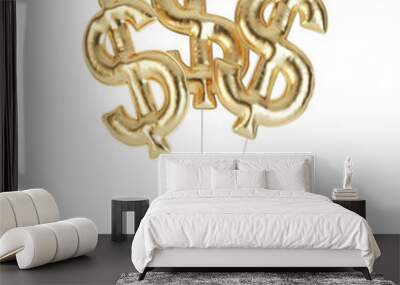 three gold ballon Wall mural